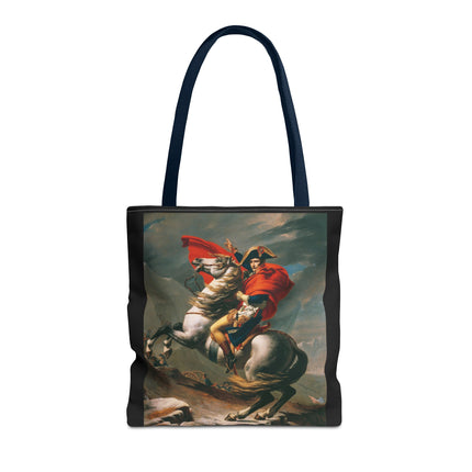 Napoleon Crossing the Alps by Jacques-Louis David Tote Bag (AOP)