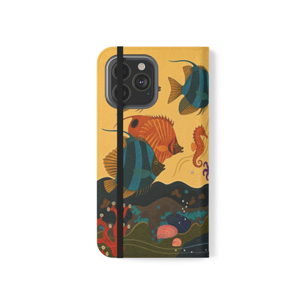 🐚🌊 The Lady Of The Enchanted Pearl Flip Case – Art Deco Undersea Fantasy