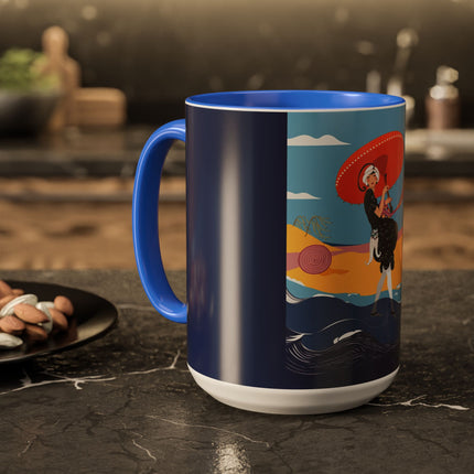 Beachside Promenade Colorful Mugs – Chic Summer Stroll & Coastal Glamour