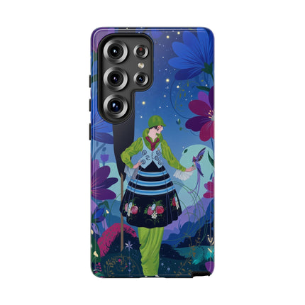 🌸🐦 The Lady Of The Midnight Bird Garden Phone Case – Art Deco Floral Fantasy