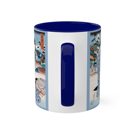Japanese woman woodblock print by Keisai Eisen Colorful Mugs, 11oz