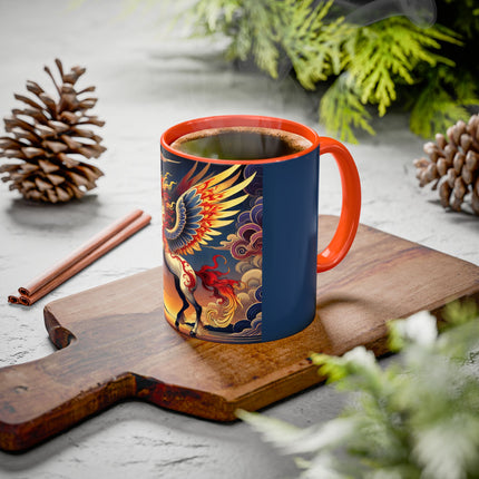 Flame-Winged Horse at Sunset Colorful Mugs (11oz, 15oz)