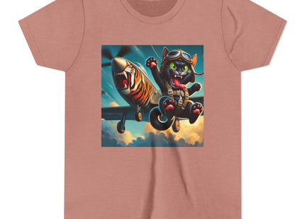 Parachuting Cat Commando Youth Short Sleeve Tee