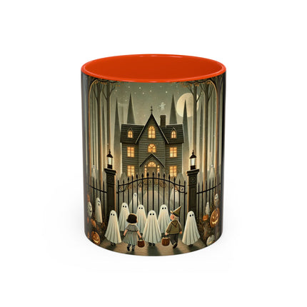 Ghostly Welcome – A Halloween Night Colorful Mugs (11oz, 15oz)