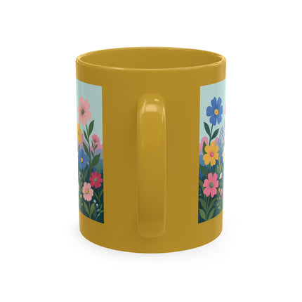 🌼🪭 The Lady Of The Grand Flower Garden Ceramic Mug – Art Deco Garden Whimsy