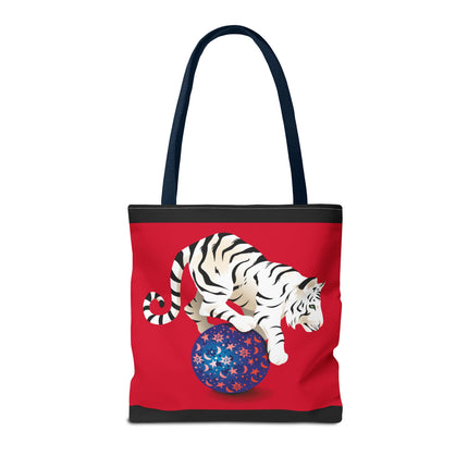 Majestic White Tiger on a Celestial Journey Tote Bag (AOP)