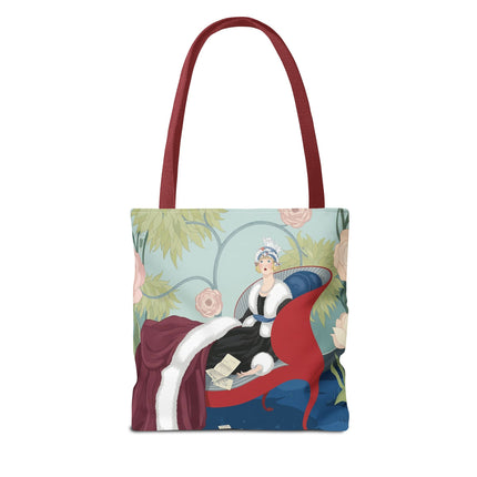 💌🌸 The Lady Of The Secret Letters Tote Bag – Art Deco Floral Elegance