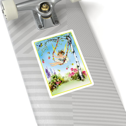 Spring Fairy's Floral Swing Kiss-Cut Stickers (4 Sizes)