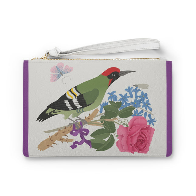 Woodpecker & Rose Clutch Bag – Charming Beauty & Refined Simplicity