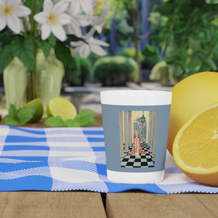 Cadmus Beheld a Female Figure by Virginia Frances Sterrett Ceramic Shot Glass