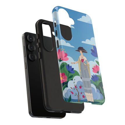 🌸🎩 The Lady Of The Grand Flower Garden Phone Case – Art Deco Fashion Illustration