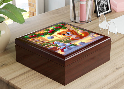 Naughty or Nice Kitten Christmas Jewelry Box