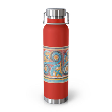 Reproduction of S-Spiral Frieze by Emile Gilliéron Copper Vacuum Insulated Bottle, 22oz