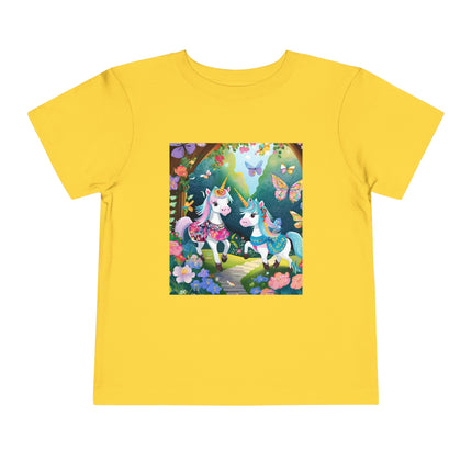 Baby Unicorns and Fluttering Butterflies Toddler Short Sleeve Tee