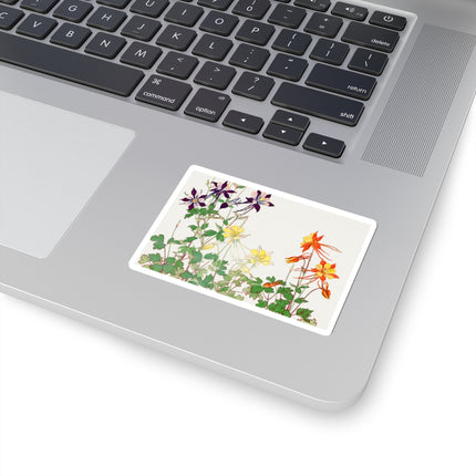 Aquilegia Flowers by Tanigami Kônan Kiss-Cut Stickers (4 Sizes)