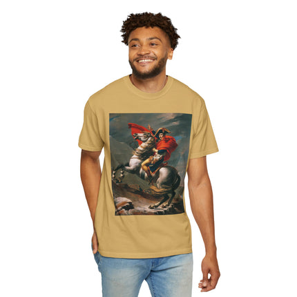Napoleon Crossing the Alps by Jacques-Louis David Unisex Garment-Dyed T-shirt