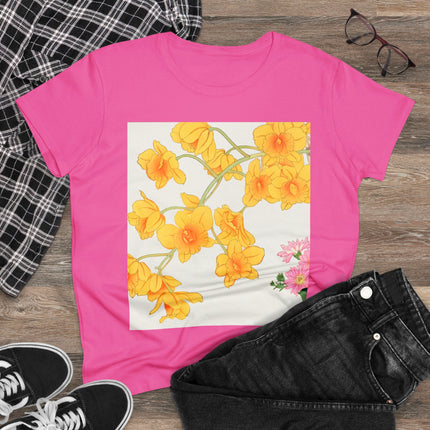 Golden Bow Orchid Women's Midweight Cotton Tee