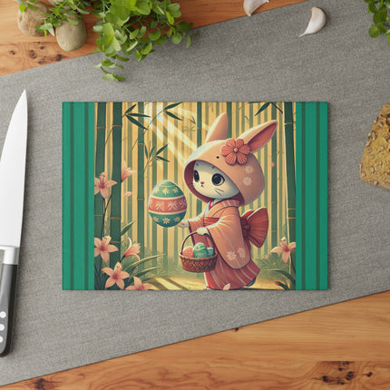 Geisha Kitten’s Easter Glass Cutting Board