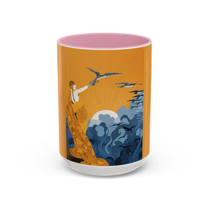 Falcon Mistress Colorful Mugs – Art Deco Majesty & Mythic Freedom