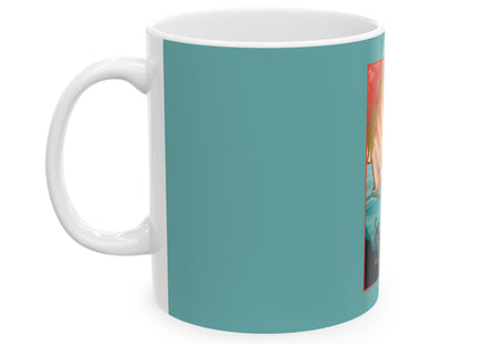 Seaside Serenity: A Glamorous Journey of Pearls and Sailboats Ceramic Mug 11oz