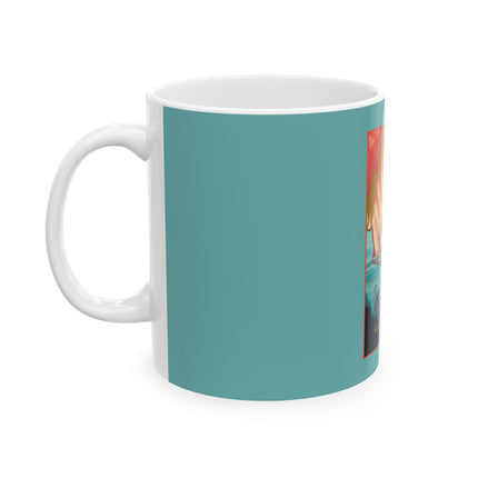 Seaside Serenity: A Glamorous Journey of Pearls and Sailboats Ceramic Mug 11oz