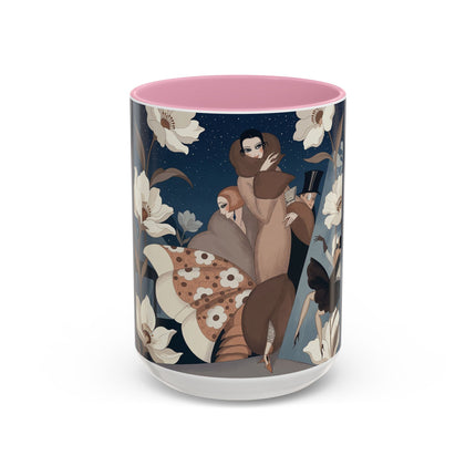 🌸✨ The Midnight Magnolia Masquerade Colorful Mug – Art Deco Nocturne