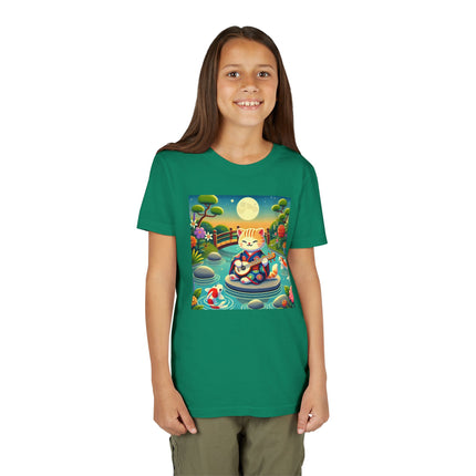 Melodic Kitten by the Koi Pond Youth Short Sleeve Tee