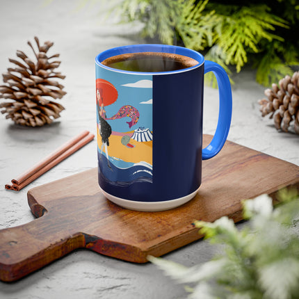 Beachside Promenade Colorful Mugs – Chic Summer Stroll & Coastal Glamour
