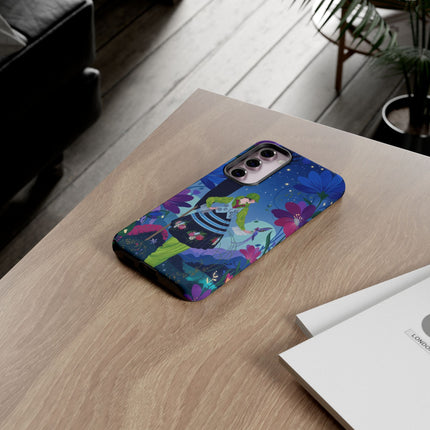 🌸🐦 The Lady Of The Midnight Bird Garden Phone Case – Art Deco Floral Fantasy