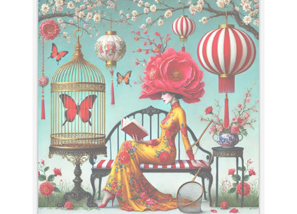 Reading In A Painted Garden Kiss-Cut Stickers (4 Sizes)