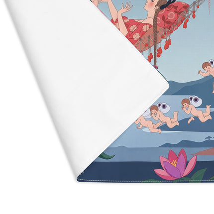 🌸🪽 The Garden Of Little Cupids Placemat – Art Deco Floral Fantasy