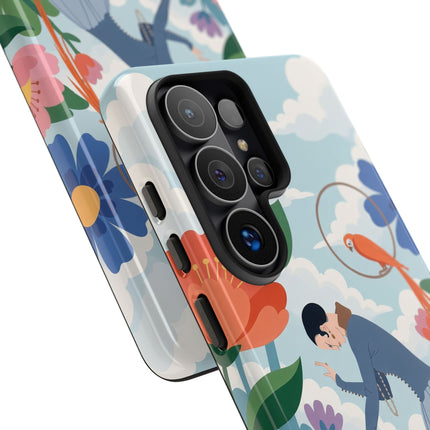 🦜🌺 The Lady Of The Garden Aviary Phone Case – Art Deco Floral Whimsy