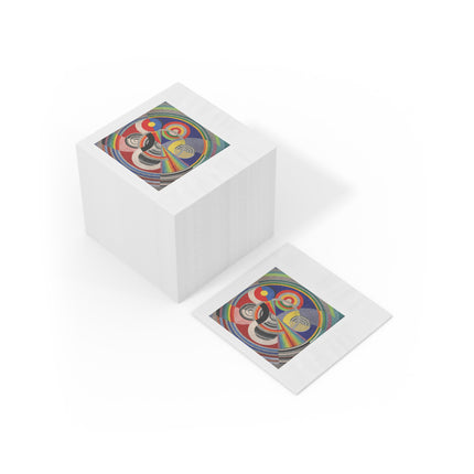 Rythme No. 1 by Robert Delaunay White Coined Napkins