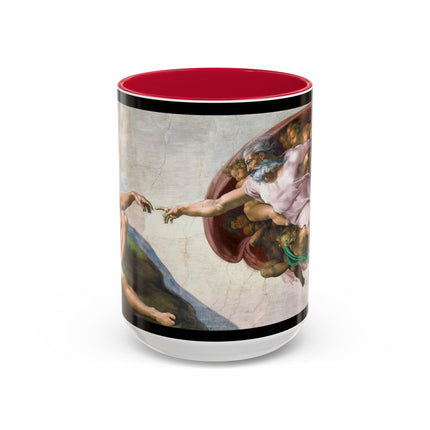 The Creation of Adam by Michelangelo Buonarroti Colorful Mugs (11oz, 15oz)