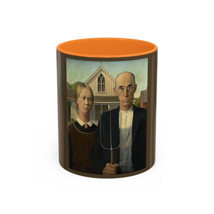 American Gothic by Grant Wood Colorful Mugs (11oz, 15oz)