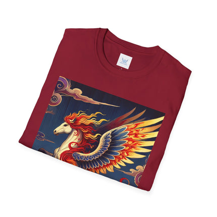 Flame-Winged Horse at Sunset Softstyle T-Shirt
