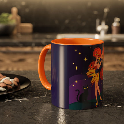 🎃🕯️ Moonlit Pumpkin Masquerade Colorful Mug – Whimsical Halloween Charm