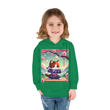 Samurai Kitten Toddler Pullover Fleece Hoodie
