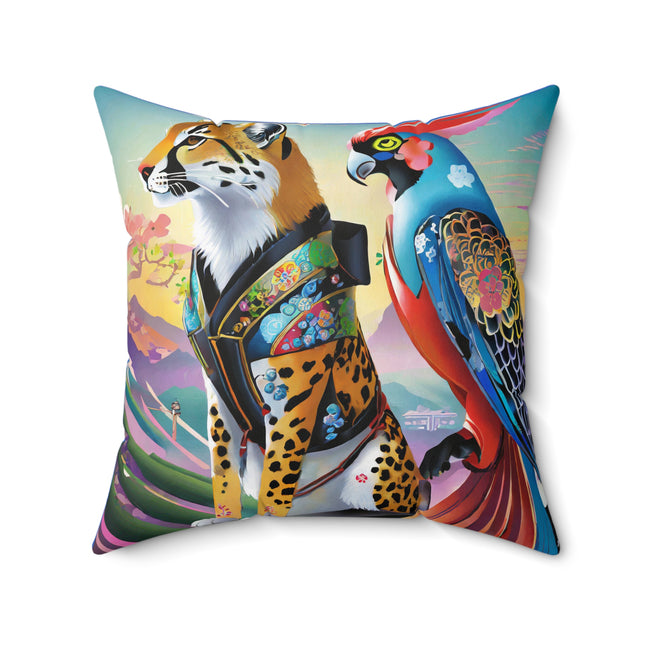 Cybernetic Duets Spun Polyester Square Pillow