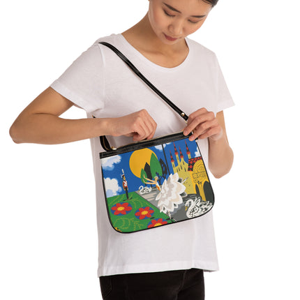 🦢🏰 The Enchanted Swan Ballet Small Shoulder Bag – Art Deco Fairytale Whimsy