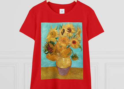 Vase with Twelve Sunflowers by Vincent van Gogh Women's Midweight Cotton Tee