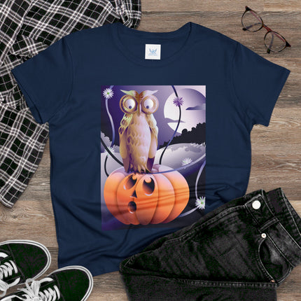 The Startled Pumpkin Women's Midweight Cotton Tee