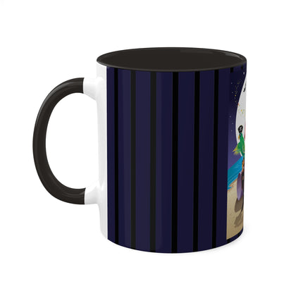 Moonlit Pirate Halloween Colorful Mugs, 11oz