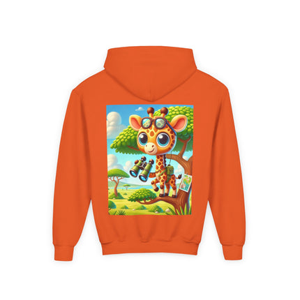 Giraffe Lookout Youth Hooded Sweatshirt – Adventure, Curiosity & Cozy Comfort