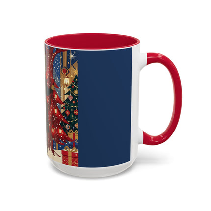 🎩🎄 Christmas Eve Promenade Colorful Mug – Art Deco Holiday Elegance