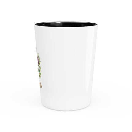 Tulip, Branches of Myrtle, and Shells by Maria Sibylla Merian Ceramic Shot Glass