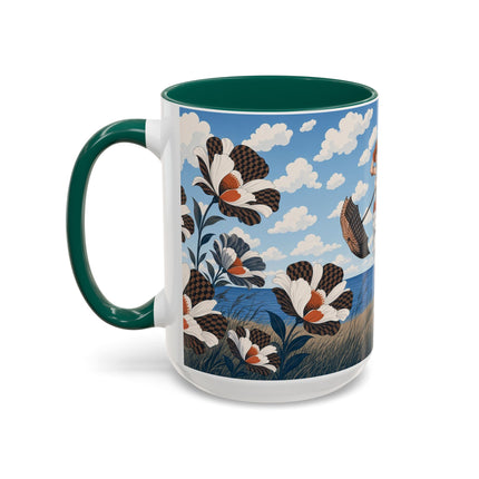🌊🌼 The Windswept Seaside Promenade Colorful Mug – Art Deco Coastal Elegance