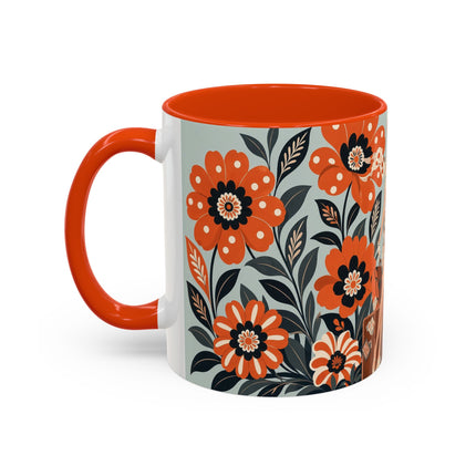 🧳🌼 The Grand Floral Voyage Colorful Mug – Art Deco Travel Elegance