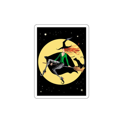 A Witch’s Moonlit Flight Die-Cut Stickers (5 Sizes)