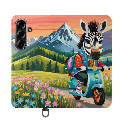 🦓🛴 Stripes on Wheels Flip Case – Sunny Adventures & Storybook Fun
